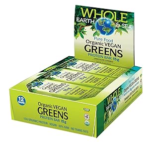 Organic Vegan Greens Protein Bar Chocolate Covered (12 Bars)