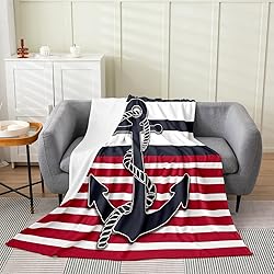 Feelyou Anchor Decor Flannel Fleece Blanket