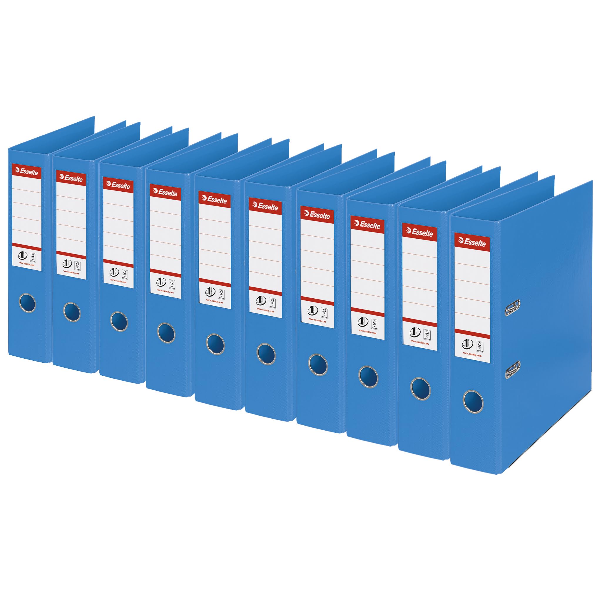 Esselte 624067 A4 75mm PVC Lever Arch File - Blue (Pack of 10)