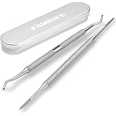 FAMILIFE Ingrown Toenail File and Lifter, 2 pcs Ingrown Toenail Tool Double Sided with Storage Case Professional Corrector 100% Stainless Steel Removal Pedicure Kit, Ideal for Home, Travel, Salon Use