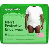Amazon Basics Incontinence Underwear for Men, Maximum Absorbency, Extra Large 15 pack
