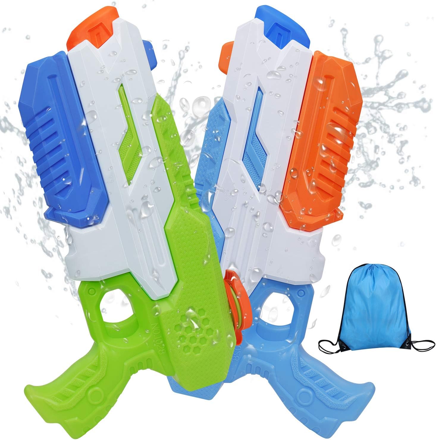 Juome 2 Pack Squirt Guns Water Guns for Kids Adults Water Blaster 600cc High Capacity&30-35 Feet Shooting Range Fast Trigger Summer Toy for Swimming Pool Party Outdoor Beach Water Fighting: Toys & Games