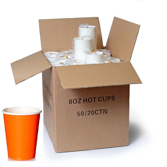 Coffee to Go Becher Orange 24 cl Kaffeebecher 1000 x 0,2 l Pappbecher