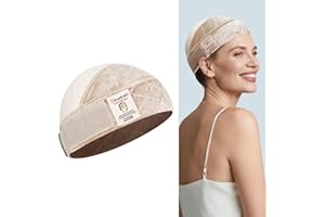 Dreamlover Wide Wig Grip Cap for Glueless Wigs, 2-in-1 Non Slip Wig Caps with Velvet Wig Grip Band for Women, Nude, 1 Piece