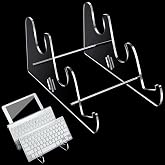 Taiyin 1 Pcs Clear Acrylic 3 Tier Mechanical Keyboard Display Stand | Transparent Keyboards Storage, Clear Desk Organizer for Computer Tablet Picture Frame Display, Multi-tier Tray
