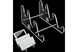 Taiyin Acrylic Keyboard Display Stand Holder Mechanical Computer Stand Shelf for Desk Transparent Acrylic 3 Tier Keyboards Storage Holder Tray for Computer Tablet Picture Frame