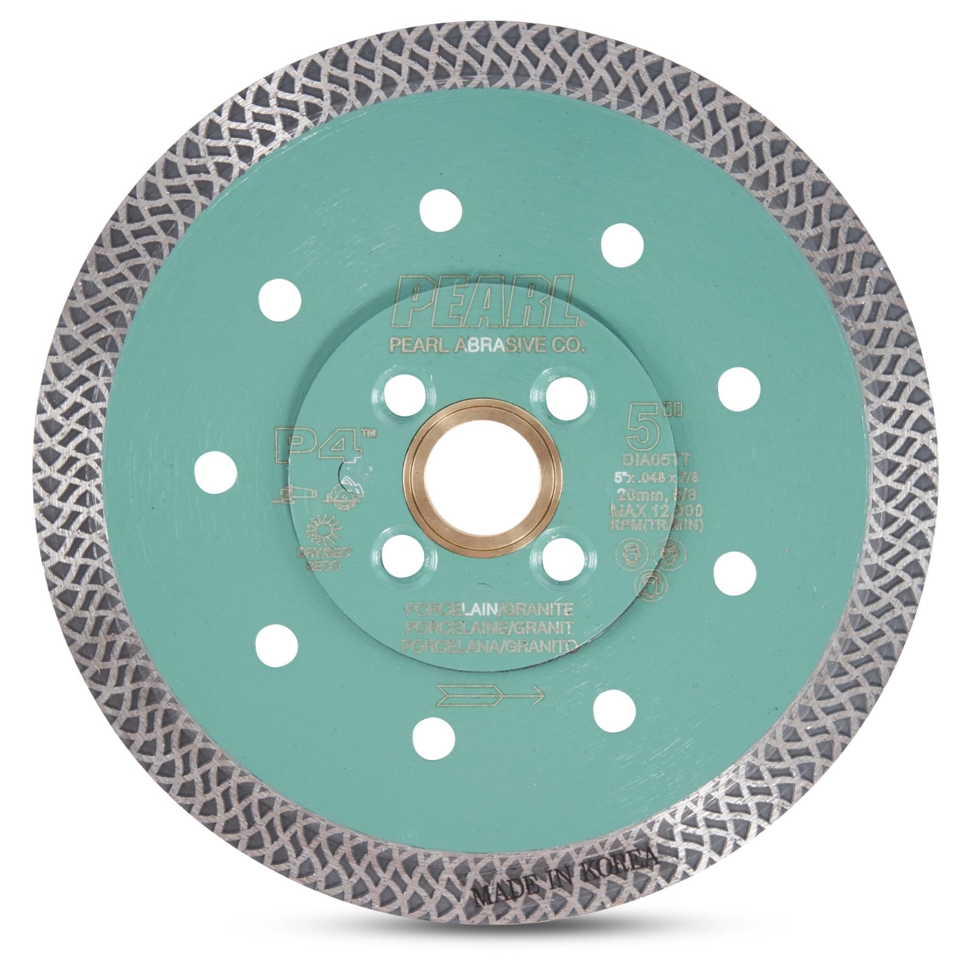 Pearl Abrasive P4 DIA05TT Turbo Mesh Blade for Porcelain and Granite 5 x .048 x 7/8, 20 mm, 5/8