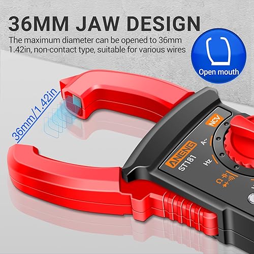ANENG Digital Clamp Meter – Multimeter Measures AC/DC Voltage, Current, Resistance, Capacitance, NCV, Continuity