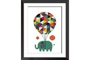 Joy Sunday Cross Stitch Kits 14CT Stamped Elephant 10.6"x13.4" or 27cmx34cm Easy Patterns Embroidery for Girls Crafts DMC Cross-Stitch Supplies Needlework Still Life Series