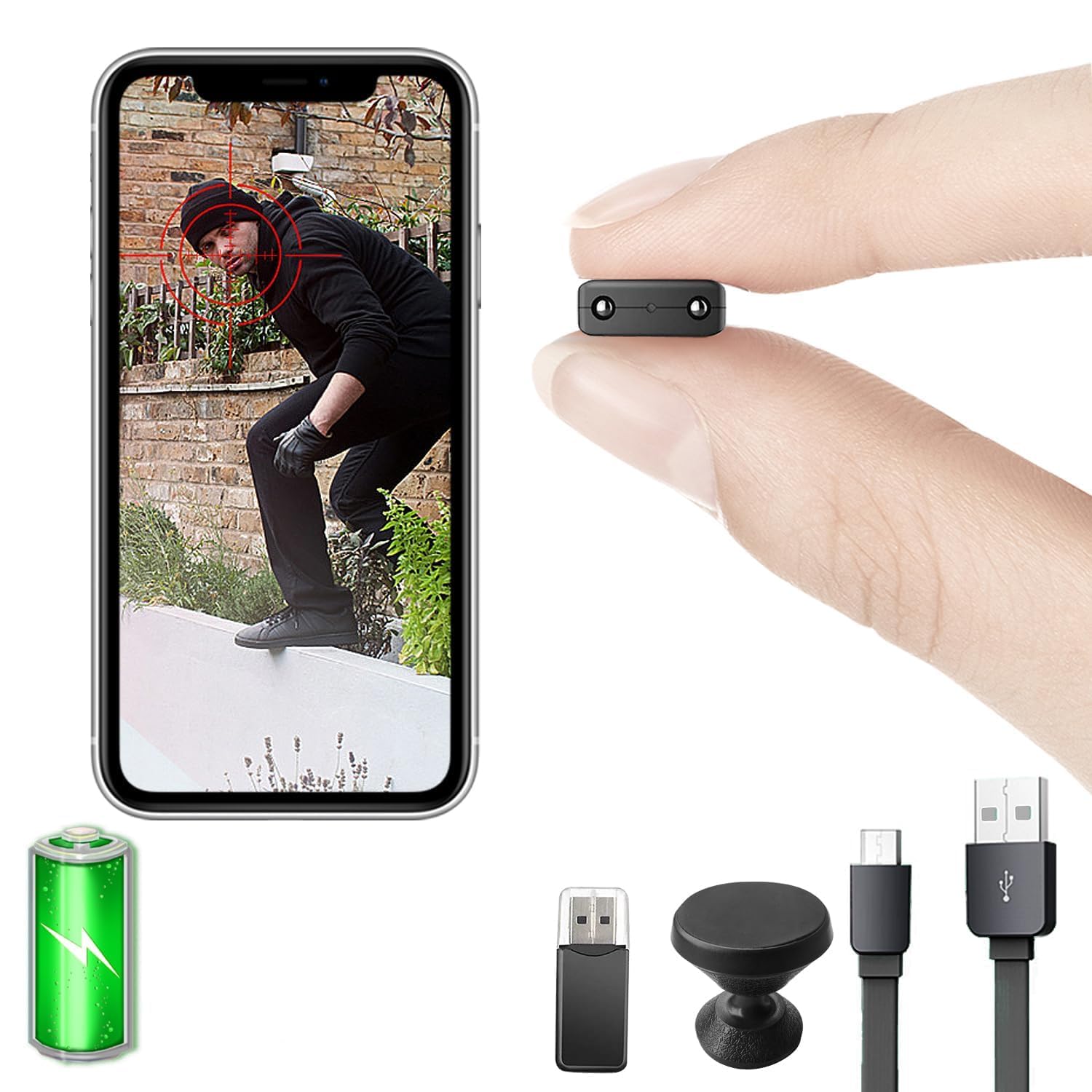 Photo 1 of ?Free 64G? Smallest Wireless Battery Camera,Concealed Spy Camera with HD1080P Video Recording Live Feed,Nanny Cam,Night Vision,Motion Detection,Remote Viewing for Security with iOS Android APP