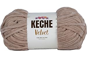 Keche Velvet Yarn for Crocheting, Soft Chenille Bulky Baby Blanket Amigurumi Yarn 100 gr (132 yds) - Camel
