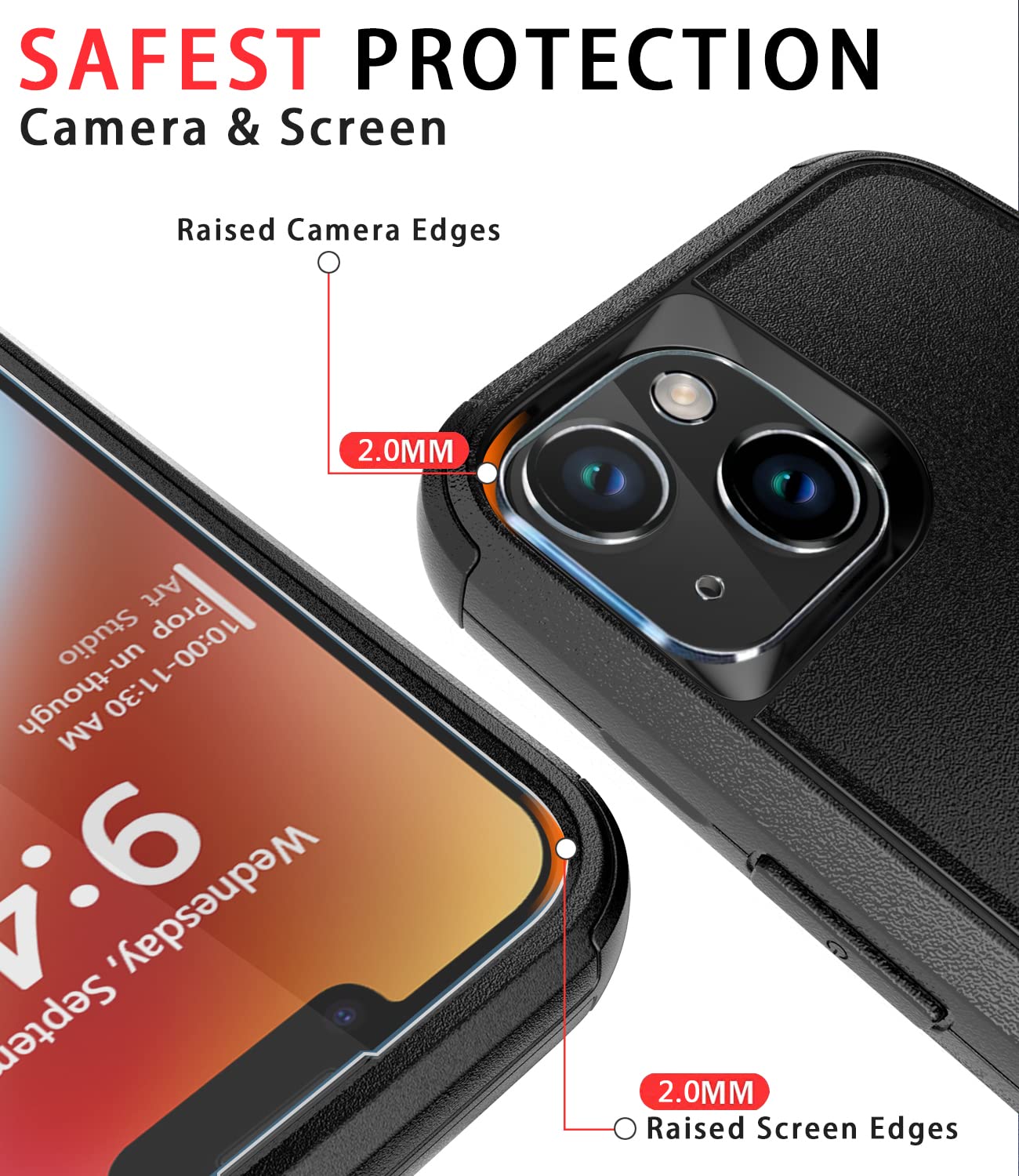 Diverbox for iPhone 14 Case [Shockproof] [Dropproof] [Tempered Glass Screen + Camera Lens Protector] Heavy Duty Protection Phone Case Cover for iPhone 14 6.1inch