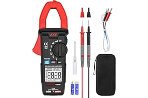MESTEK Digital Clamp Meter Multimeter Tester TRMS 6000 Counts Amp Volt Meter, Auto-Ranging Voltmeter Measures AC/DC Current, Voltage, Temperature, Capacitance, Resistance, Continuity, Diode & NCV