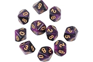 10pcs Polyhedral 10 Sided Dice D10 Dices RPG Board Game Props Tabletop Game Supplies Double Colors Cool Set