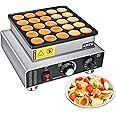 KHTD Mini Pancake Maker Machine, 25PCS Electric Nonstick Dutch Pancake Maker, 1.6 Inches Commercial Muffin Maker with Thermostat & Timer Control for Home Restaurant Snacks (12.8"D x 11.5"W x 7.6"H)