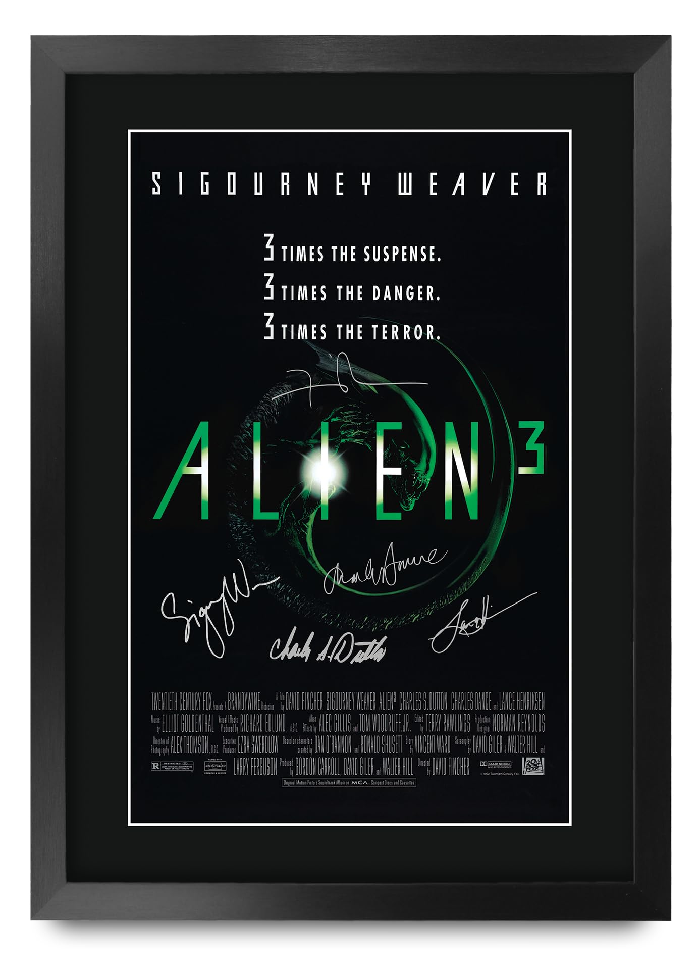 HWC Trading Alien 3 Gifts Printed Poster Signed Autograph Picture for Movie Memorabilia Fans - A3 Framed