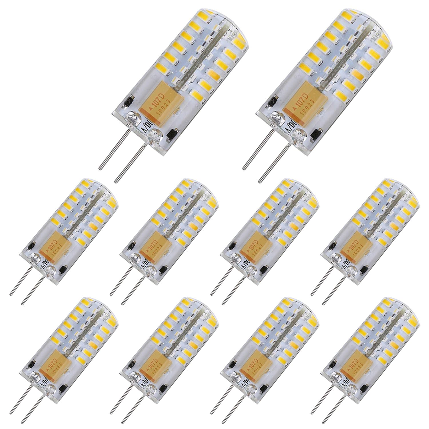 POCKETMAN 10 Pack 3 Watt AC/DC 12V G4 LED Lighting Bulbs, Equivalent to 20W Halogen Track Bulb,3000k Warm Light