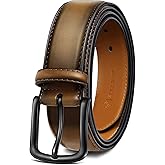 BULLIANT Men Belt-Leather Belt 7 Holes Comfortable for Men Dress Casual Jeans 1 3/8"