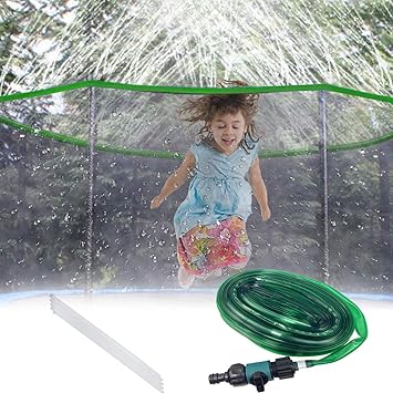 Amazon Freenfond 49フィート トランポリンスプリンクラー 水遊び用スプリンクラー キッズ用 男の子 女の子 楽しい夏 アウトドア ウォーターゲーム トランポリンスプリンクラー アクセサリー Freenfond トランポリンアクセサリー