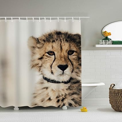 Amazon Com Efyh Baby Cheetah Shower Curtain Bathroom Curtain