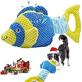 YZHDUXIU Tug of War Dog Toy, Squeaky Dog Toys, Interactive Fish Puppy Toys with Crinkle Paper to Keep Them Busy