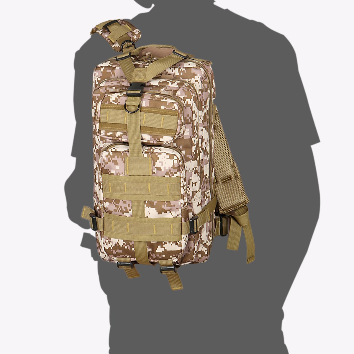 30L Military Tactical Backpack Waterproof Outdoor Bag for Hiking Camping Climbing Trekking Travel Daypack Size 8.6\'\'x 5.9\'\'x 16.9\'\' (Camouflage2)