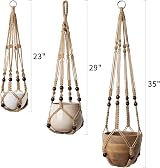 Mkouo Set of 3 Macrame Hanging Baskets Plant Hanger 58/73/89 cm view 7