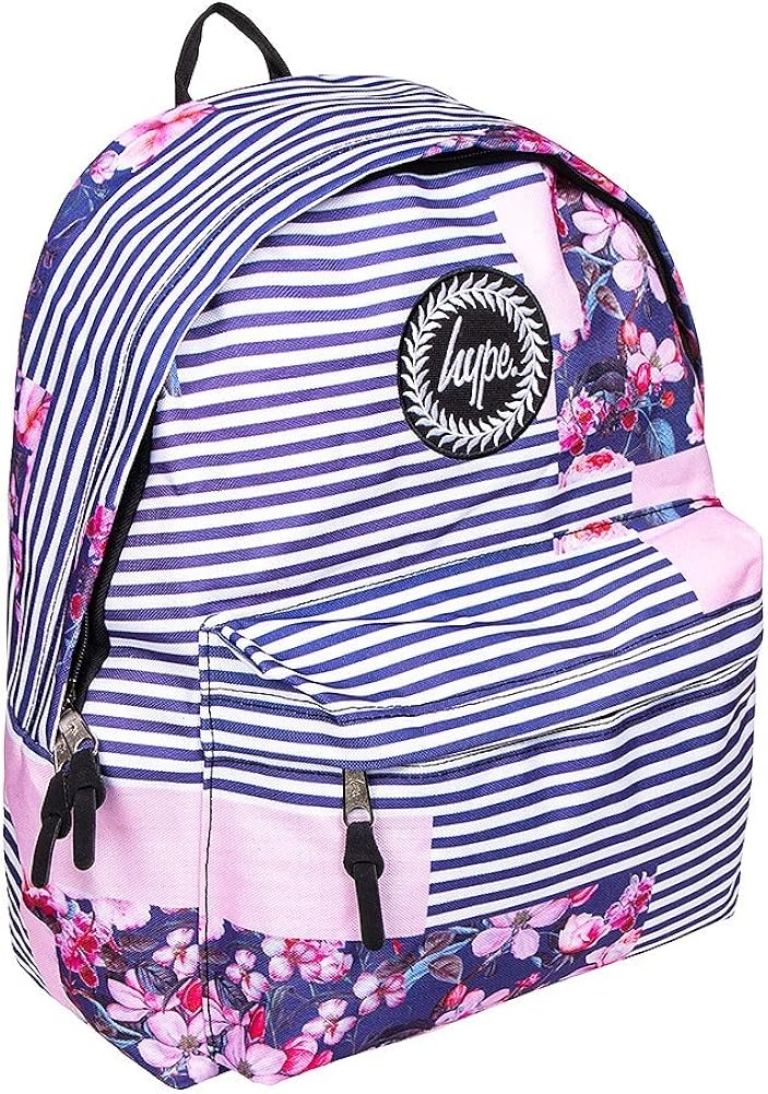 Hype Backpack Rucksack School Bag for Girls Boys Floral Stripe