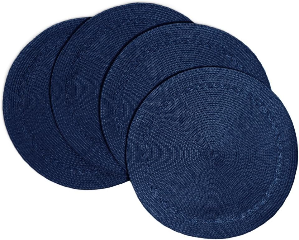Creative Dining Group Braided Edge Round Placemats (Set of 4), 15