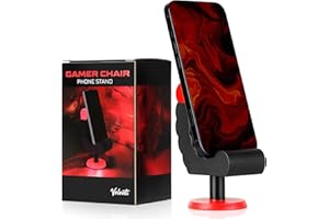 VELENTI Gamer Chair Phone Stand - Phone Holder for Smartphones, Kindles Up to 19 cm Tall - Fun Gaming Accessories for Gamers - Useful Gamer Gadgets - Lovely Birthday Gift for Gamers