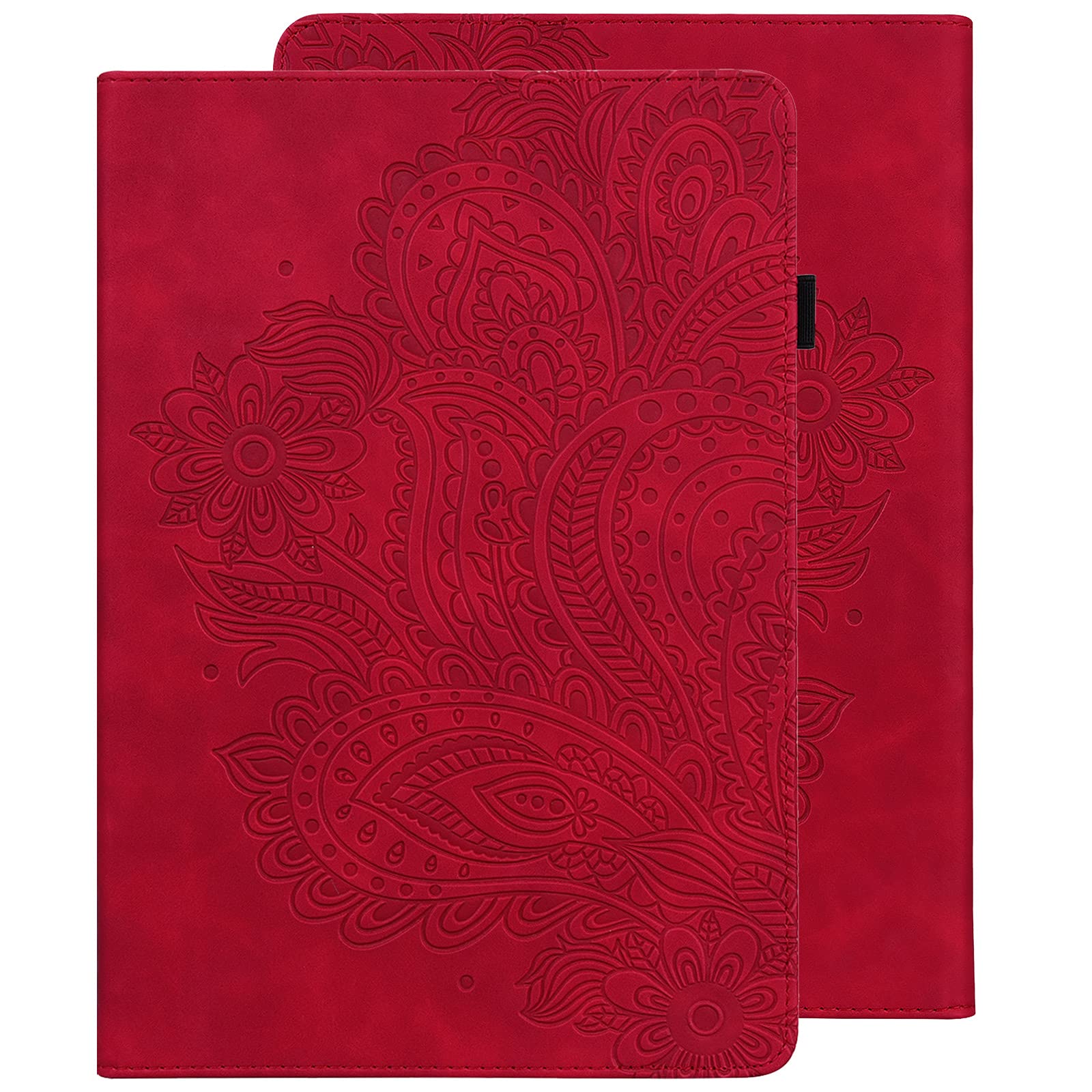 GLANDOTU Case for Samsung Galaxy Tab S2 9.7 inch SM-T810/T815, PU Leather Case lightweight Folio Flip Tablet Embossed Leather Cover Cases with fold Stand Protective Shell -Red