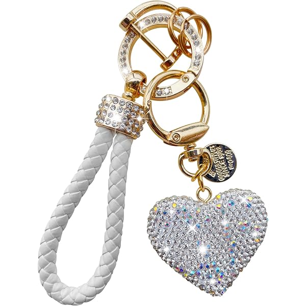 Jusen Agromusk Strawberry Keychain - Cute Heart Design With Pearl, Gift For Women & Girls - View #4