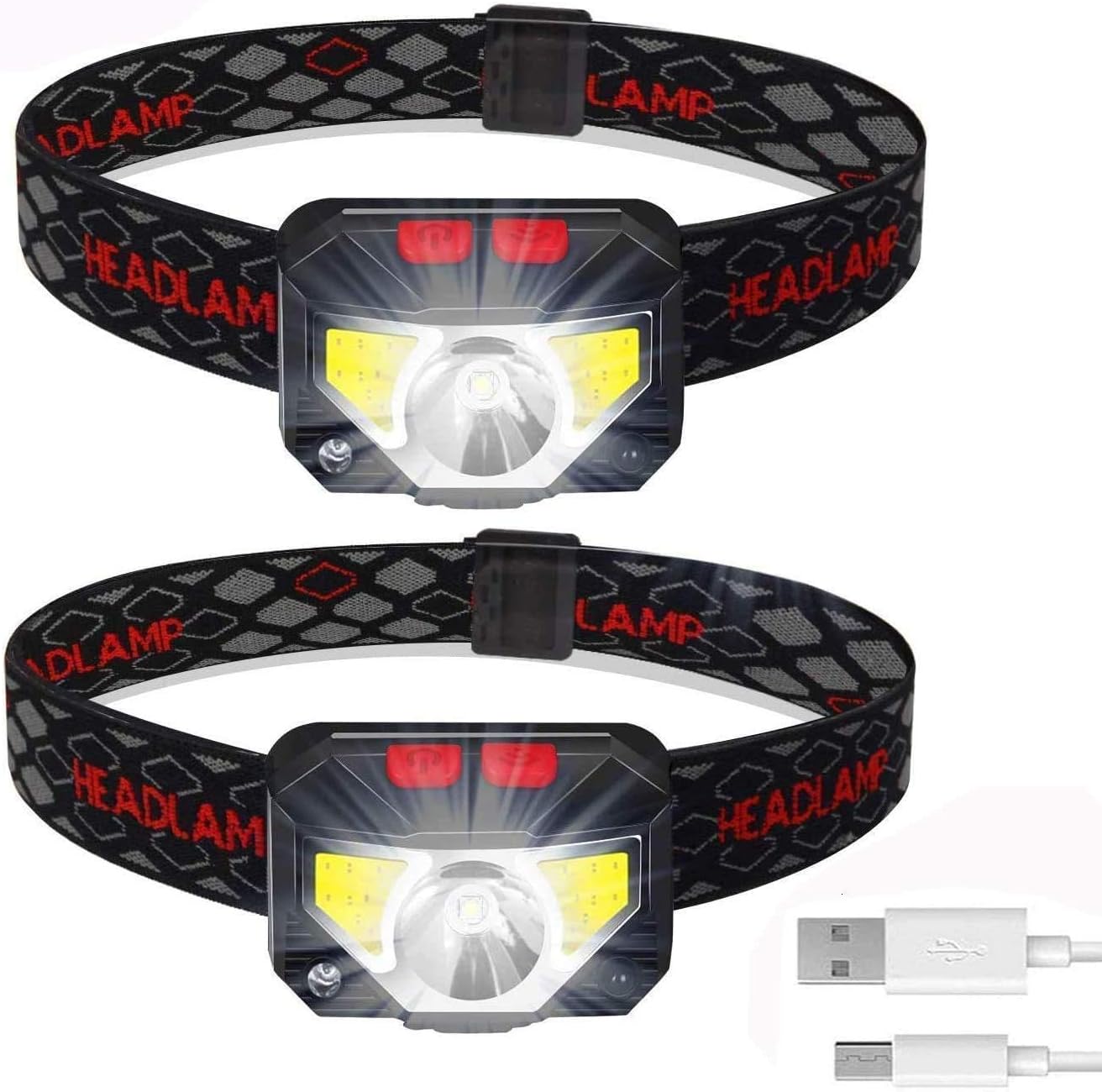Rechargeable Headlamp, Motion Sensor LED Headlamp, 800 Lumens Ultra