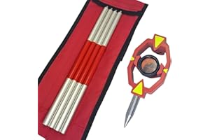 GMP111 Mini prisme d'arpentage avec revêtement en cuivre avec 4 poteaux extensibles en aluminium, décalage constant de 17,5 m