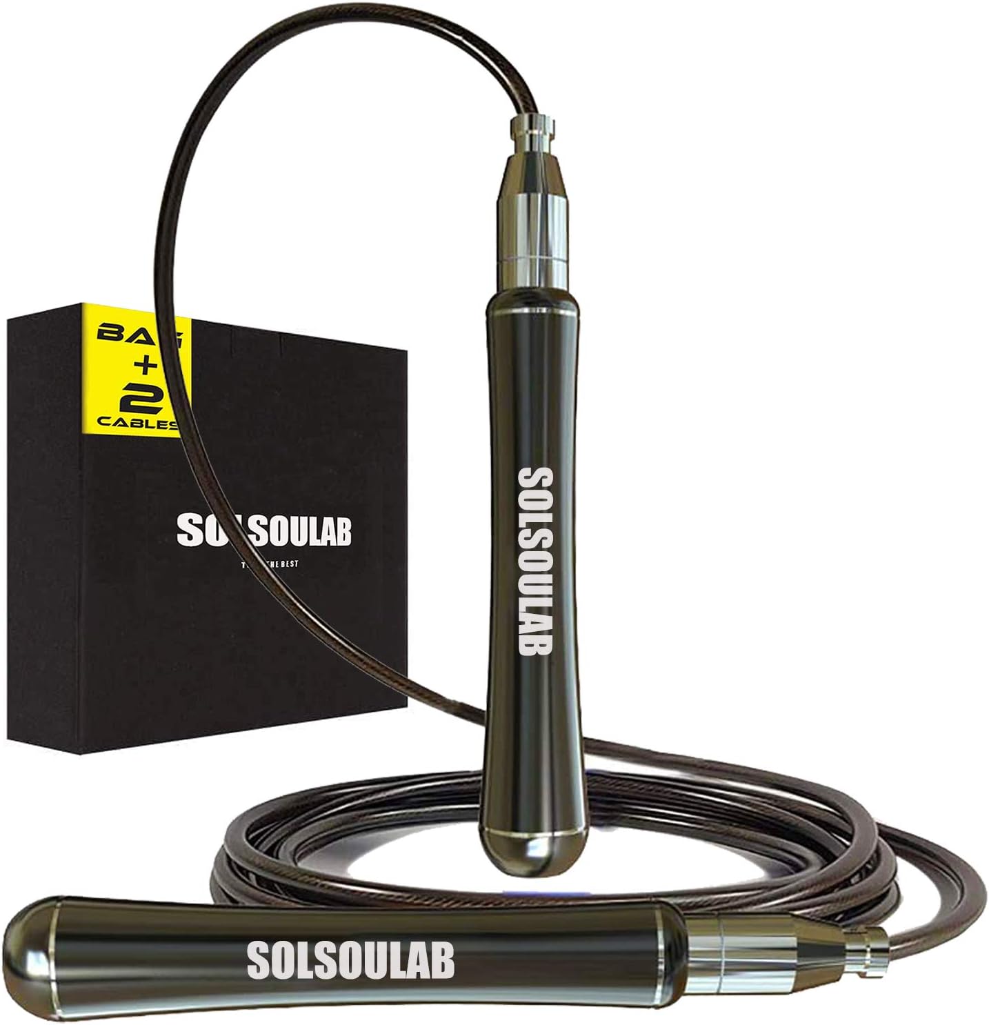 SOLSOULAB Jump Rope for Workout, Premium Quality with Self-Locking Adjustable Design, Skipping Rope for Fitness, Boxing Jumping Rope for Women and Men : Sports & Outdoors