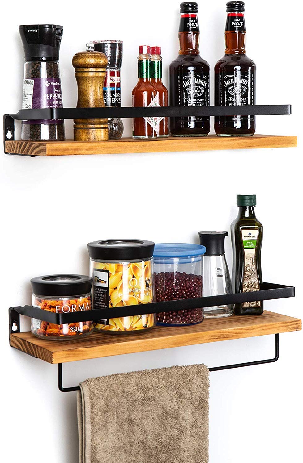 MTANK Wall Shelves with Rails Decorative Storage for Kitchen