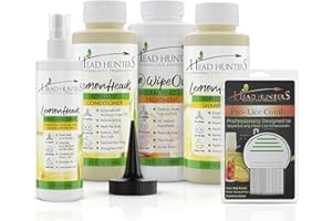 HEAD HUNTERS NATURAL LICE PRODUCTS Deluxe Head Treatment Kit with Prevention Spray, Shampoo and Conditioner, Professional Comb, & Shampoo That Removes Eggs - Head Hunters