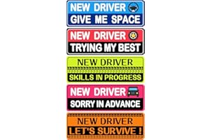 HINGTAI 5Pcs Student Driver Sticker Magnet for Car, Novice Car Stickers, Keep Your Distance Lovely Removable Safety Sign for Novice Drivers & Students Supplies