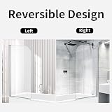 VeeBath Bath Screen Pivot 180° 6mm Toughened Glass 800x1400mm Jade Round view 8