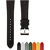 Strapseeker Grid Premium FKM Rubber Watch Bands - Fluoro Rubber Watch Straps - Quick-Release- 20mm, 22mm- Replacement Watch Strap for Men & Women