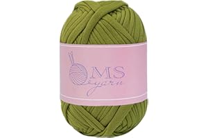 M-S MSyarn Thick Knitting Yarn, Elastic Fabric Cloth T Shirt Yarn, Spaghetti Yarn for Hand DIY Bag Blanket Cushion Crocheting Projects (Avocado Green)