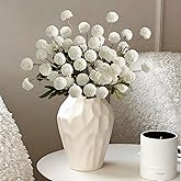 godenjegins 10 Pcs Chrysanthemum Flowers Artificial White Kiku Flowers Small Pom Pom Mums Flower Mini Chrysanthemum Ball Flowers for DIY Bouquet Centerpieces Arrangements Shower