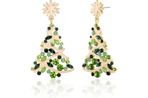 ENSKEFEN Christmas Earrings for Women Cute Reindeer Earrings Colorful Light Bulb Xmas Earrings Christmas Tree Earrings Gingerbread Deer Garland Bow Earrings Holiday Jewelry