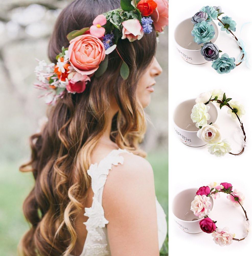 Diadema de pelo de flores para mujer, de moda, para bodas y ...