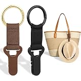 Niveaya Hat Clip for Travel on Bag - 2 Pack, Vacation Beach Cruise Essentials Accessory for Travel Handbag Backpack Luggage, Securely Hold to Keep Hat Shaped, Black+Brown
