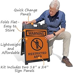 SmartSign 24 x 18 inch “Warning - Restricted