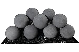 STARFIRE GLASS Starfire Designs Ceramic Fire Balls | Use in Fireplace or Fire Pit | Outdoor & Indoor Fire Balls for Natural Gas or Propane Fires | Decorative Landscaping | Pack of 12 | Light Gray