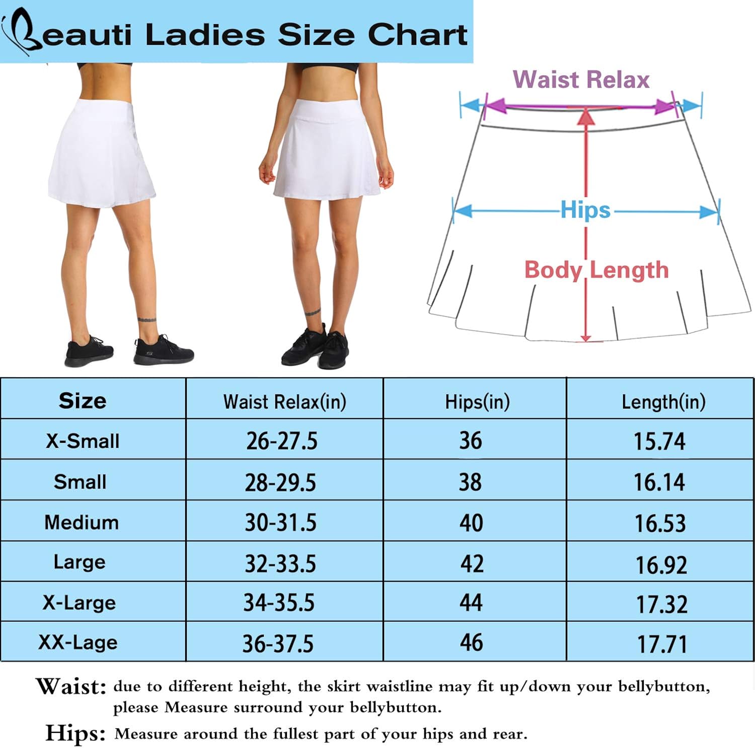Ibeauti Womens Athletic Stretch Tennis Golf Skirts Skorts with Hidden Pockets Shorts Underneath Quick Dry: Clothing