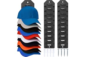 PHAIN 2 Pack Hat Organizer for Baseball Caps,Hat Rack for Wall, Compact Hat Storage Display Holder,Hold Up to 20 Hats,Hat Hanger Strong Adhesive/Wall Drilled for Door,Bedroom,Closet