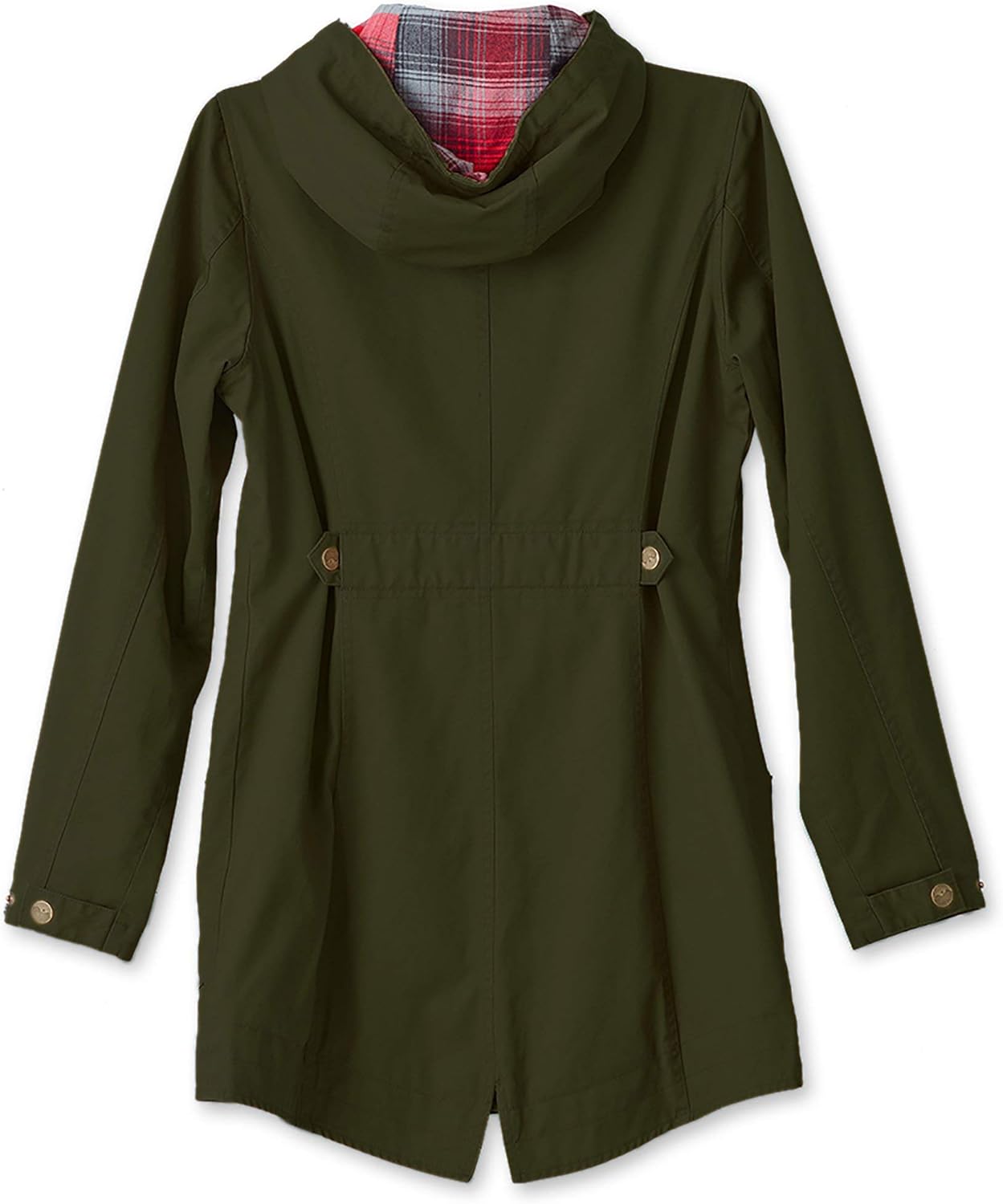 KAVU Sundowner Women's Coat - Flannel Jacket Long Sleeve Button Zip Coat: Clothing